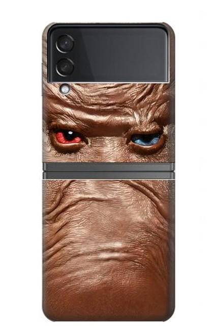 S3940 Leather Mad Face Graphic Paint Case For Samsung Galaxy Z Flip 4