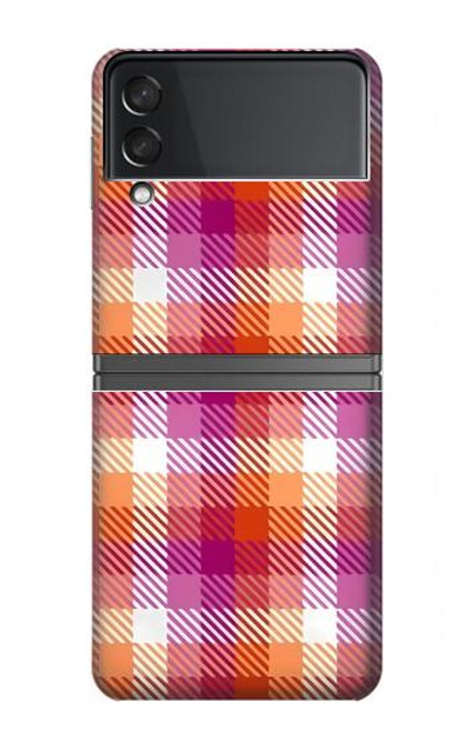 S3941 LGBT Lesbian Pride Flag Plaid Case For Samsung Galaxy Z Flip 4