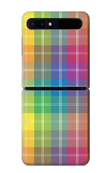 S3942 LGBTQ Rainbow Plaid Tartan Case For Samsung Galaxy Z Flip 5G
