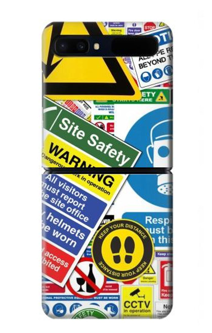 S3960 Safety Signs Sticker Collage Case For Samsung Galaxy Z Flip 5G