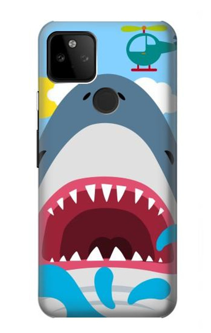 S3947 Shark Helicopter Cartoon Case For Google Pixel 5A 5G