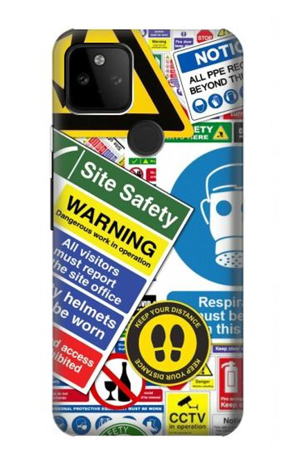 S3960 Safety Signs Sticker Collage Case For Google Pixel 5A 5G