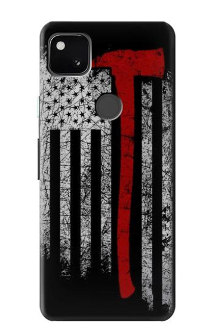 S3958 Firefighter Axe Flag Case For Google Pixel 4a