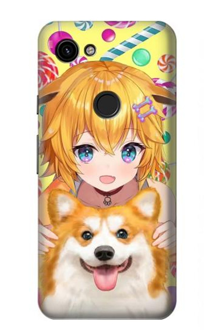 S3918 Baby Corgi Dog Corgi Girl Candy Case For Google Pixel 3a