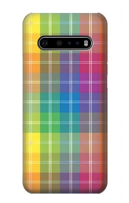 S3942 LGBTQ Rainbow Plaid Tartan Case For LG V60 ThinQ 5G
