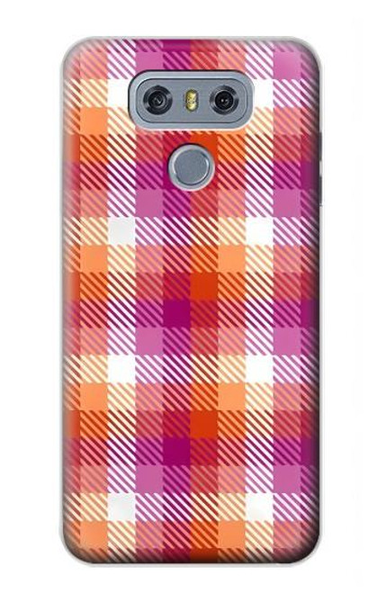 S3941 LGBT Lesbian Pride Flag Plaid Case For LG G6