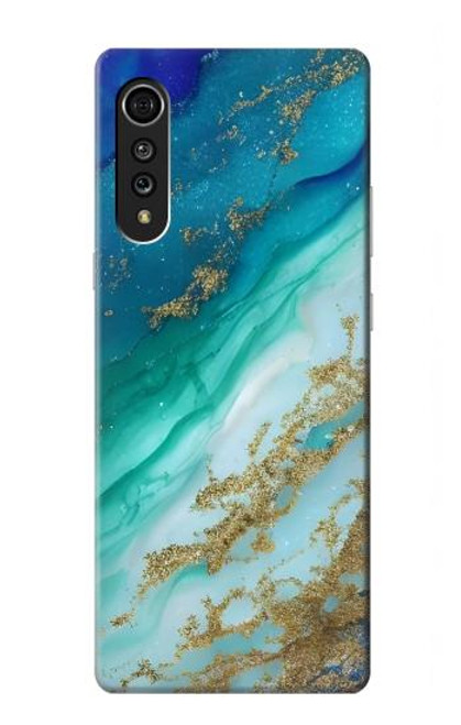 S3920 Abstract Ocean Blue Color Mixed Emerald Case For LG Velvet