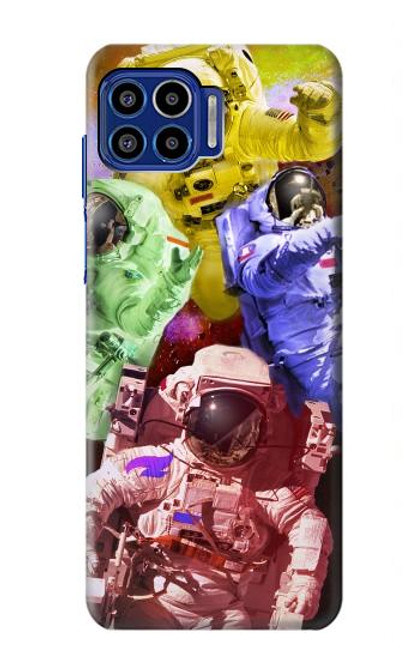 S3914 Colorful Nebula Astronaut Suit Galaxy Case For Motorola One 5G