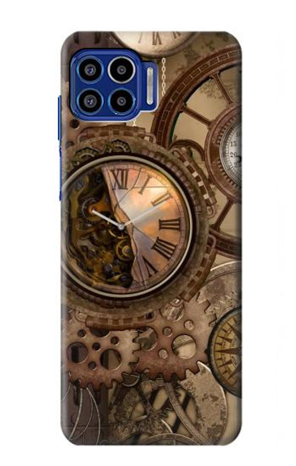 S3927 Compass Clock Gage Steampunk Case For Motorola One 5G