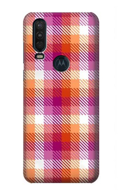 S3941 LGBT Lesbian Pride Flag Plaid Case For Motorola One Action (Moto P40 Power)