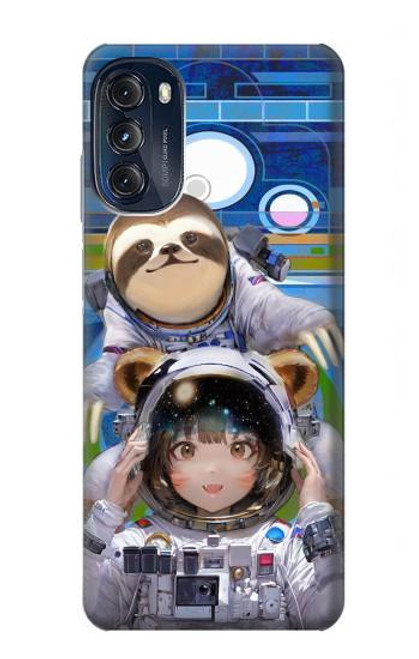 S3915 Raccoon Girl Baby Sloth Astronaut Suit Case For Motorola Moto G (2022)