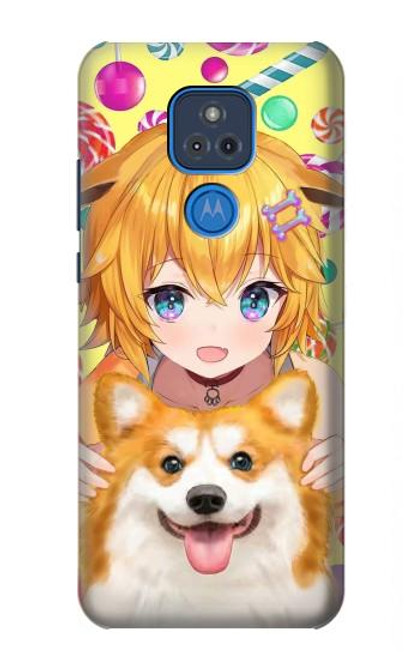 S3918 Baby Corgi Dog Corgi Girl Candy Case For Motorola Moto G Play (2021)