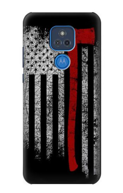S3958 Firefighter Axe Flag Case For Motorola Moto G Play (2021)