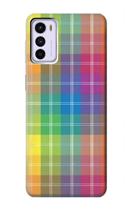 S3942 LGBTQ Rainbow Plaid Tartan Case For Motorola Moto G42