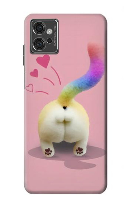 S3923 Cat Bottom Rainbow Tail Case For Motorola Moto G32