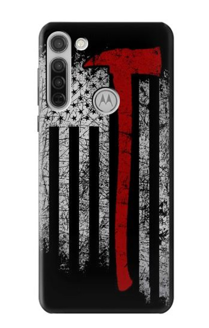 S3958 Firefighter Axe Flag Case For Motorola Moto G8