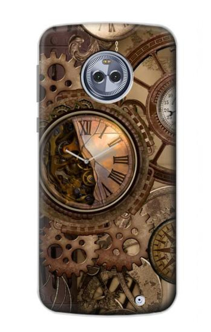 S3927 Compass Clock Gage Steampunk Case For Motorola Moto X4