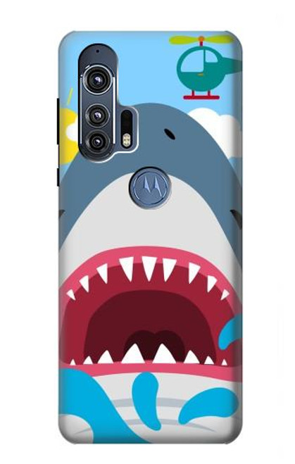 S3947 Shark Helicopter Cartoon Case For Motorola Edge+