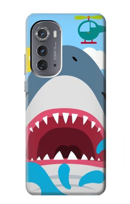 S3947 Shark Helicopter Cartoon Case For Motorola Edge (2022)