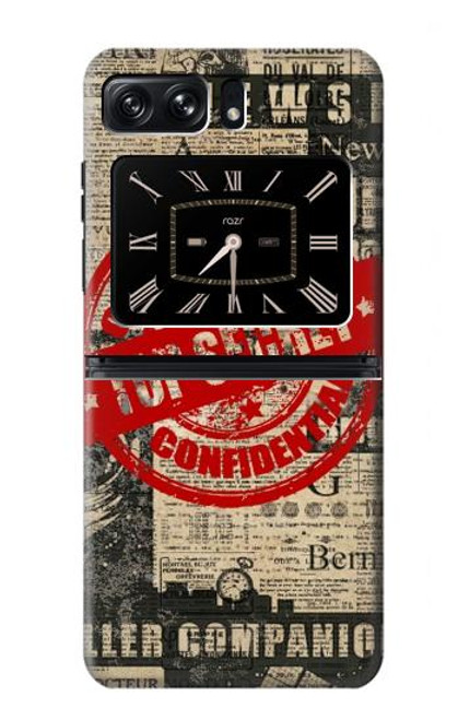 S3937 Text Top Secret Art Vintage Case For Motorola Moto Razr 2022