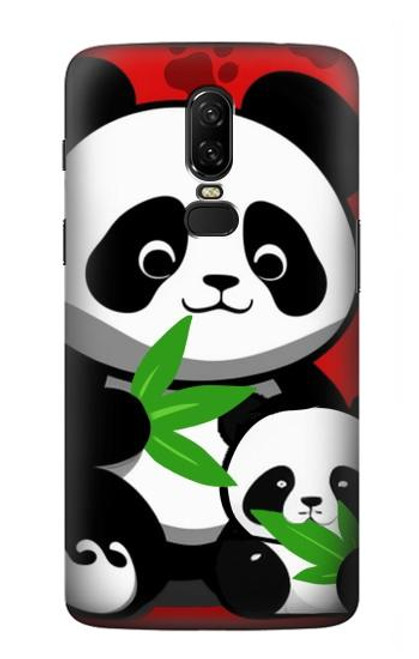 S3929 Cute Panda Eating Bamboo Case For OnePlus 6