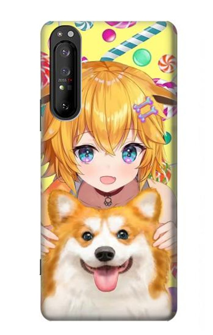 S3918 Baby Corgi Dog Corgi Girl Candy Case For Sony Xperia 1 II