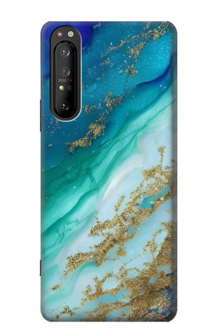 S3920 Abstract Ocean Blue Color Mixed Emerald Case For Sony Xperia 1 II