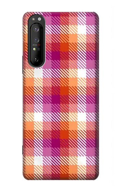 S3941 LGBT Lesbian Pride Flag Plaid Case For Sony Xperia 1 II