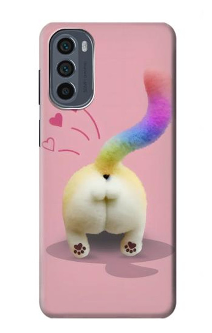 S3923 Cat Bottom Rainbow Tail Case For Motorola Moto G62 5G