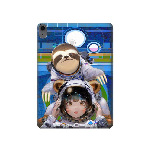S3915 Raccoon Girl Baby Sloth Astronaut Suit Hard Case For iPad Air (2022, 2020), Air 11 (2024,2025), Pro 11 (2022)