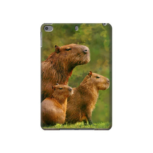 S3917 Capybara Family Giant Guinea Pig Hard Case For iPad mini 4, iPad mini 5, iPad mini 5 (2019)