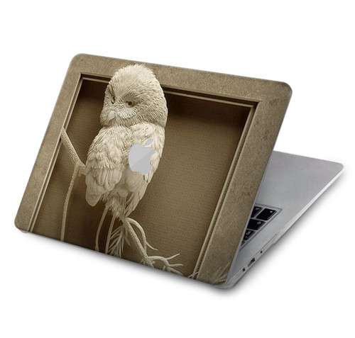 S1386 Paper Sculpture Owl Hard Case For MacBook Air 15″ (2023,2024) - A2941, A3114