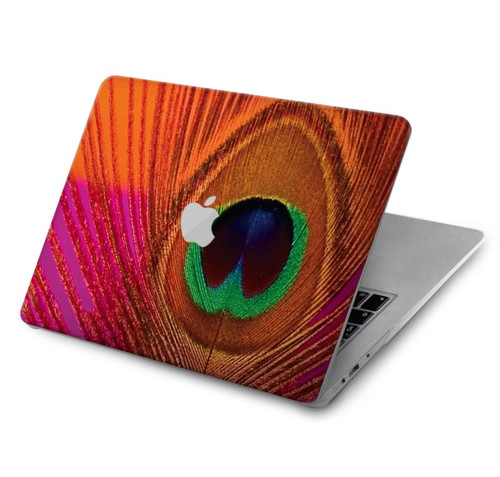 S3201 Pink Peacock Feather Hard Case For MacBook Air 15″ (2023,2024) - A2941, A3114