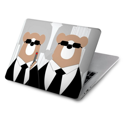 S3557 Bear in Black Suit Hard Case For MacBook Air 15″ (2023,2024,2025) - A2941, A3114, A3241
