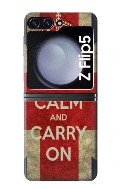 S0674 Keep Calm and Carry On Case For Samsung Galaxy Z Flip 5