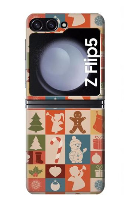 S2854 Cute Xmas Pattern Case For Samsung Galaxy Z Flip 5