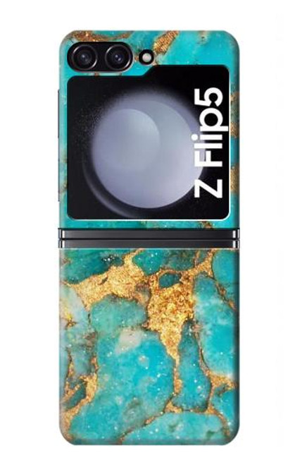 S2906 Aqua Turquoise Stone Case For Samsung Galaxy Z Flip 5