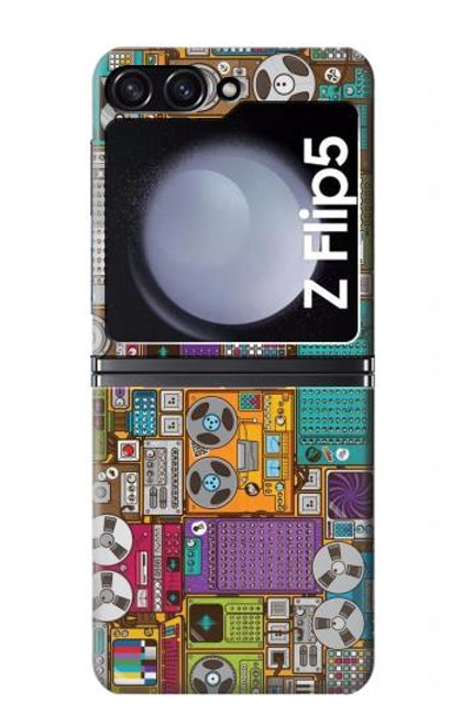 S3879 Retro Music Doodle Case For Samsung Galaxy Z Flip 5