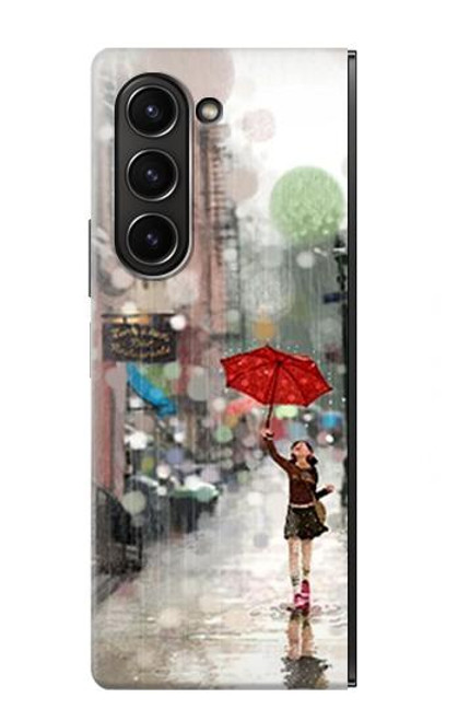 S0108 Girl in The Rain Case For Samsung Galaxy Z Fold 5