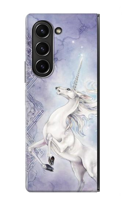 S1134 White Horse Unicorn Case For Samsung Galaxy Z Fold 5
