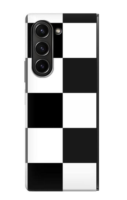 S2492 Black and White Check Case For Samsung Galaxy Z Fold 5