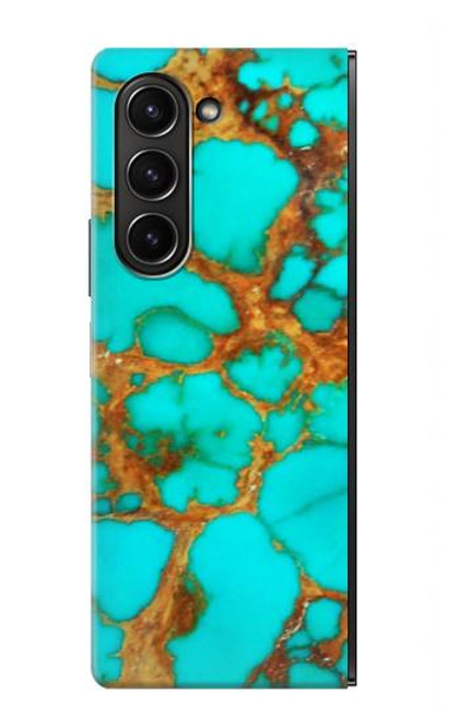 S2688 Aqua Copper Turquoise Gemstone Graphic Case For Samsung Galaxy Z Fold 5
