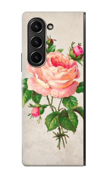 S3079 Vintage Pink Rose Case For Samsung Galaxy Z Fold 5