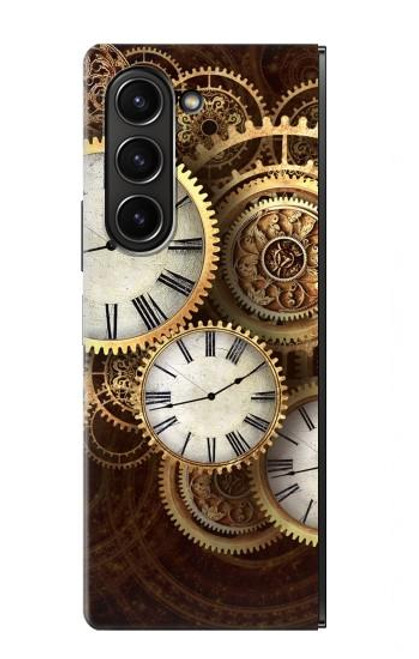S3172 Gold Clock Live Case For Samsung Galaxy Z Fold 5
