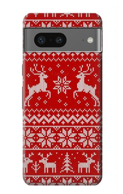 S2835 Christmas Reindeer Knitted Pattern Case For Google Pixel 7a