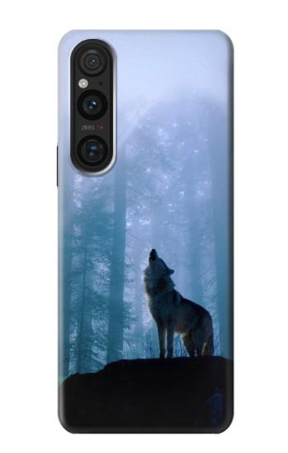 S0935 Wolf Howling in Forest Case For Sony Xperia 1 V