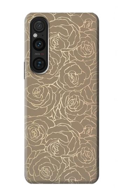 S3466 Gold Rose Pattern Case For Sony Xperia 1 V
