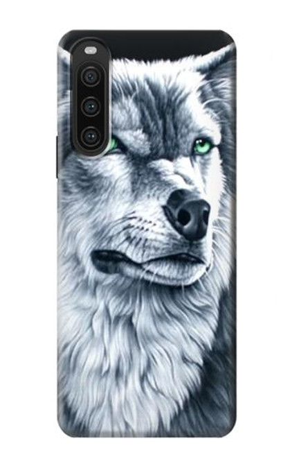 S0123 Grim White Wolf Case For Sony Xperia 10 V