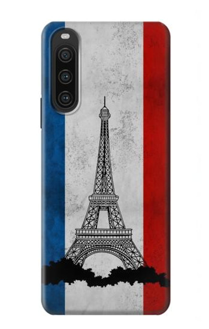 S2859 Vintage France Flag Eiffel Tower Case For Sony Xperia 10 V