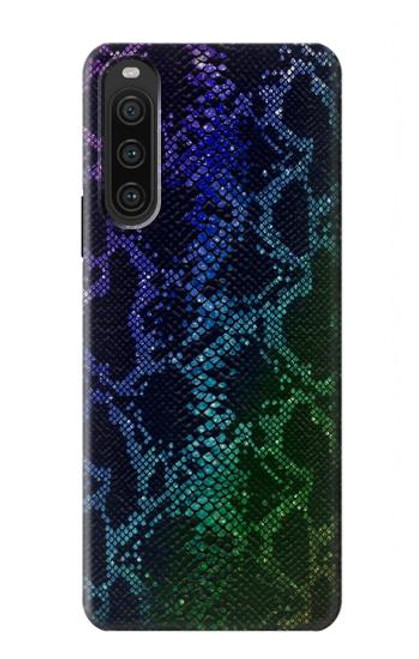 S3366 Rainbow Python Skin Graphic Print Case For Sony Xperia 10 V